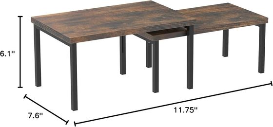 Availbale OEM ODM Set van 2 uitbreidbare rek in rustiek bruin voor ruimtebesparing