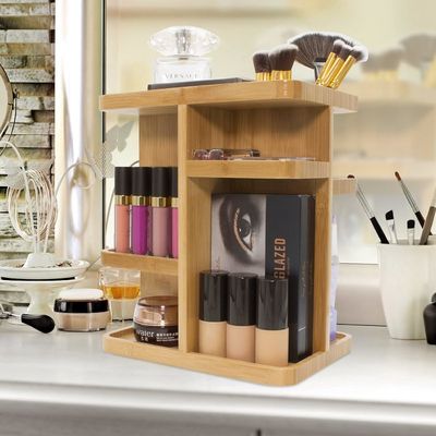 Versatile make-up organisator Bamboe Hout make-up opslag carrousel voor huidverzorging