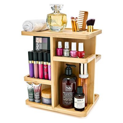 Versatile make-up organisator Bamboe Hout make-up opslag carrousel voor huidverzorging
