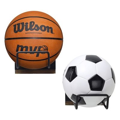 Meubelen voor de woonkamer Multi Sports Ball Storage Rack met gebrande houten wandmontage