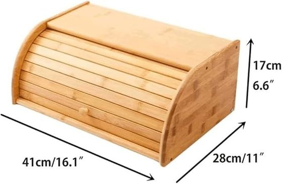 Bamboes houten broodhouder voor de keuken met dubbele rol deksel