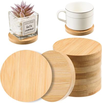 Gepersonaliseerde Keuken Vierkante Ronde Theekoppen Pads Set Bamboe Houten Coasters Met Print