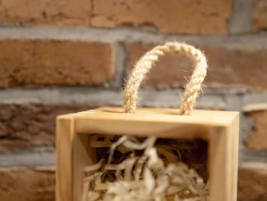 Rectangular houten wijndoos met verbrand afdrukken gepersonaliseerde verjaardag bruiloft