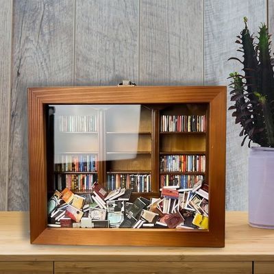 Houten Mini Book Matchbox Display Boekenplank Kas Contemporary Design voor Home Decor