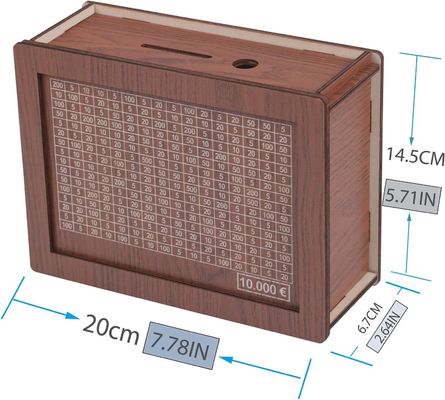 7.87 * 5.71 * 2.64 inch Houten geldbanken voor volwassenen Aanpasbaar en duurzaam