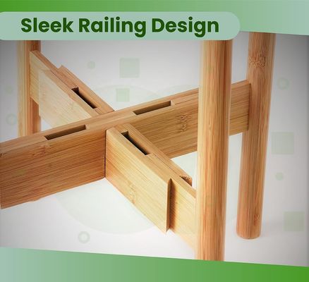 Verstelbare bamboe hout plant stand ideaal voor 8 10 en 12 inch potten en bloemen vazen