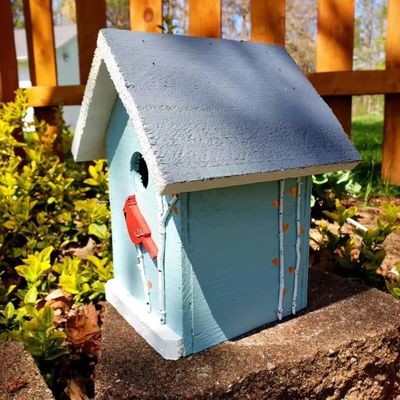 Houten vogelhuis handgemaakt mini houten doos voor tuin