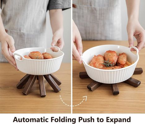 Gepersonaliseerd logo Acceptabel Houten Zwarte Walnoot Trivet Set voor hete borden en potten