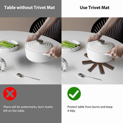 Gepersonaliseerd logo Acceptabel Houten Zwarte Walnoot Trivet Set voor hete borden en potten