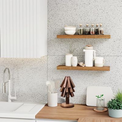 Gepersonaliseerd logo Acceptabel Houten Zwarte Walnoot Trivet Set voor hete borden en potten