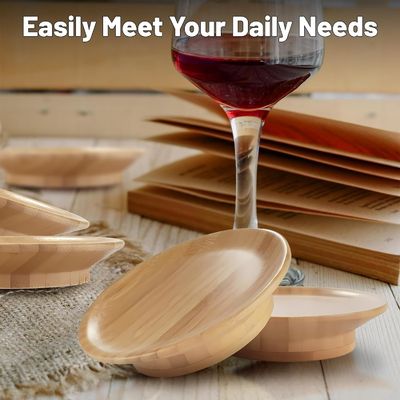 Maak uw feestje opvallen Bamboe Houten wijn glas topper voor wijnbeker kom ondergrondse