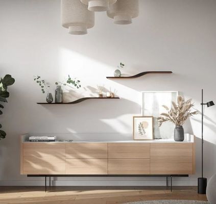 Moderne huishoudelijke meubels aangepast logo uniek handgemaakt houten drijvende muur boekenplank