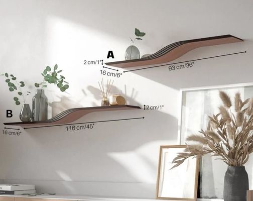 Moderne huishoudelijke meubels aangepast logo uniek handgemaakt houten drijvende muur boekenplank