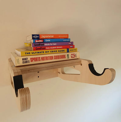 Woonkamer Houten fiets wandmontage met plank Multifunctioneel en slim opslagontwerp