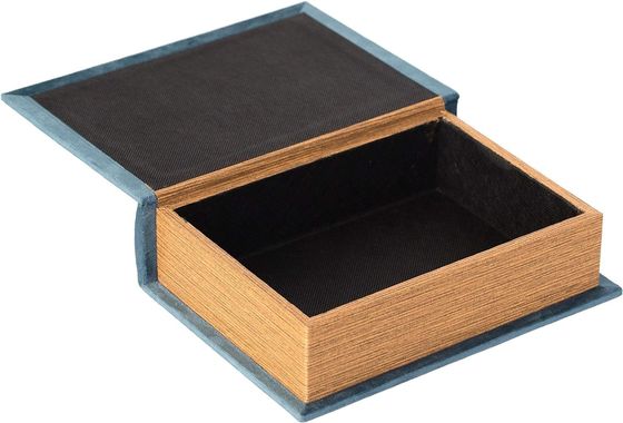 Handgemaakte houten decoratieve boekenvormige spullenbak met zijde-schermdruk/verbrand