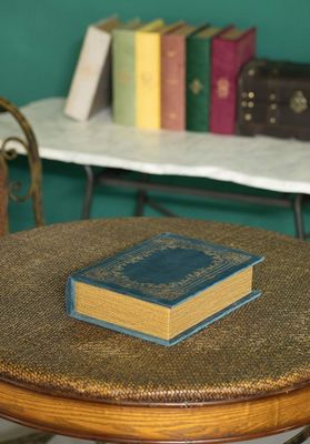 Handgemaakte houten decoratieve boekenvormige spullenbak met zijde-schermdruk/verbrand