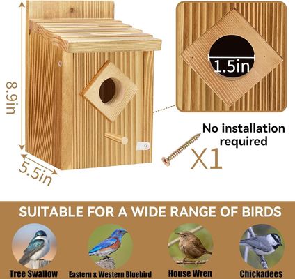 Bluebird nesting box met houten constructie en waterdichte spuitverfbehandeling