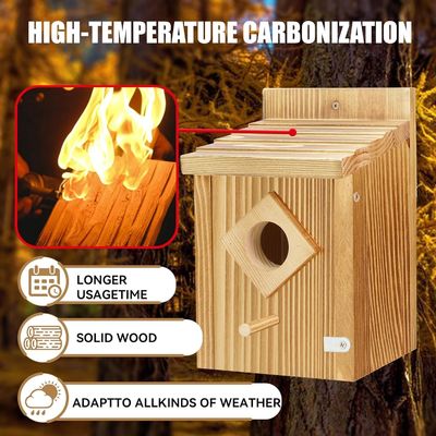 Bluebird nesting box met houten constructie en waterdichte spuitverfbehandeling