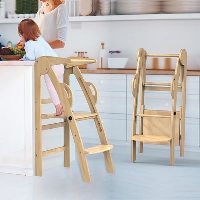 Gepersonaliseerd logo Acceptabel Houten Keuken Stap Hocker Helper Staande toren voor peuters