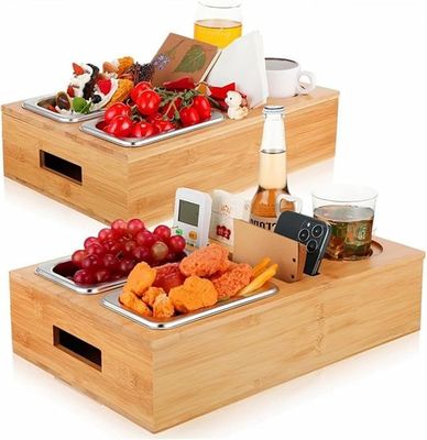 Geschenkpakket Afneembare deksel Design Cup And Drink Houder Met Snack Tray Voor Midden van de bank