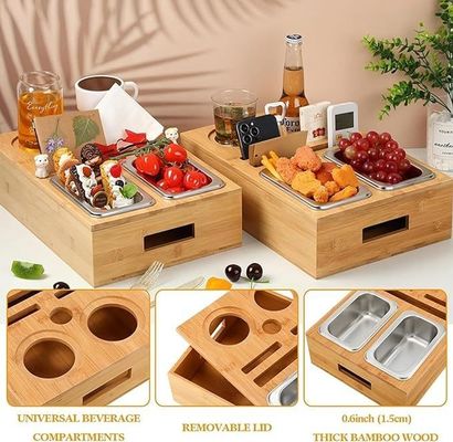 Geschenkpakket Afneembare deksel Design Cup And Drink Houder Met Snack Tray Voor Midden van de bank