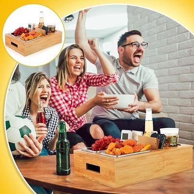 Geschenkpakket Afneembare deksel Design Cup And Drink Houder Met Snack Tray Voor Midden van de bank