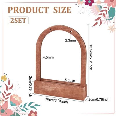 Op maat gemaakte bestelling geaccepteerd Houten boogvormige oorbel display stand met kokosnoot basis