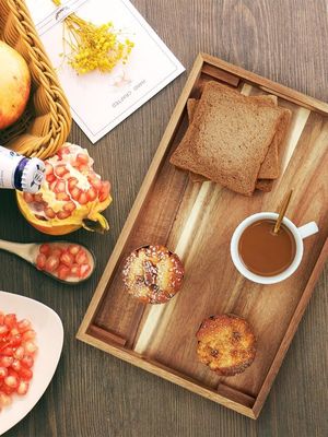12.6"x12.6"x1.96" hakblokken Hout brood snijplank bedieningsbak voor de keuken