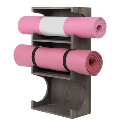 Wandgebouwde 3-laag foam roller yoga mat hangend rek met top display plank Huismeubelen