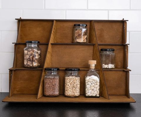 Warm houten 3 tier juwelen display stand met custom silk-screen printing ontwerp