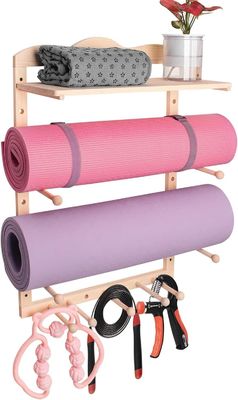 Keukenopslagrek Yoga Mat Houder Muurmontage voor Custom Size Gym Organisatie