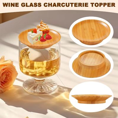 Houten wijnglas Charcuterie Board Topper Set van 6 voor het voorkomen van spatten rode wijn