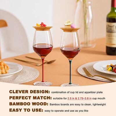 Houten wijnglas Charcuterie Board Topper Set van 6 voor het voorkomen van spatten rode wijn