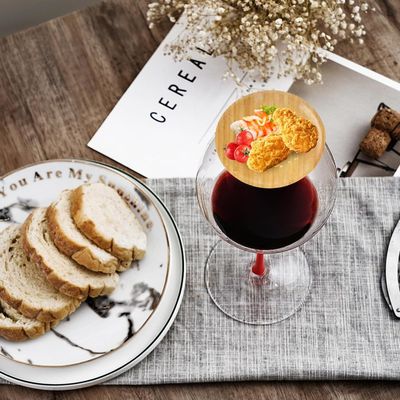 Houten wijnglas Charcuterie Board Topper Set van 6 voor het voorkomen van spatten rode wijn