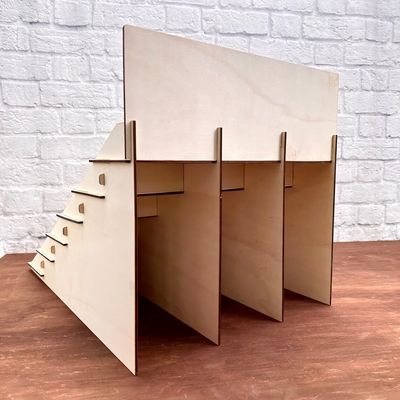 Postverpakking Y 4 Tier Stand Houten schap voor aangepast formaat Dessert tafel scherm