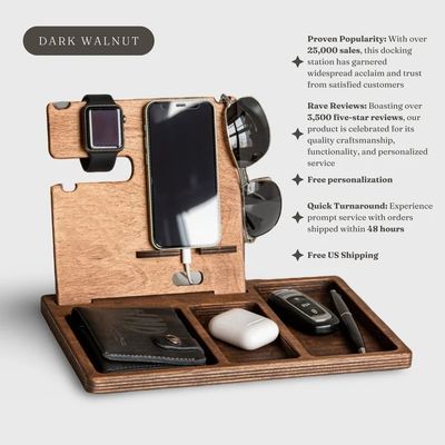 Aanbevolen bestelling Geaccepteerd Pine Hout Kleur Cell Phone Stand Horloge Houder Portemonnee Sleutelhouder