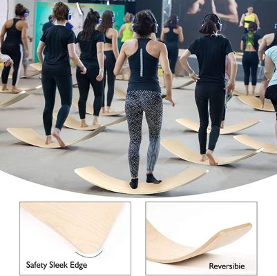 35 inch natuurlijk hout Wiebelen Baby Balance Board Montessori Fitness Balance Curvy Board