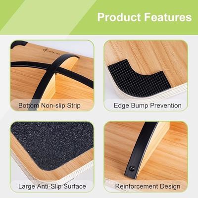 Op maat gemaakte anti-slip roller kern sterkte houten balansbord voor binnen- en buitenruimten