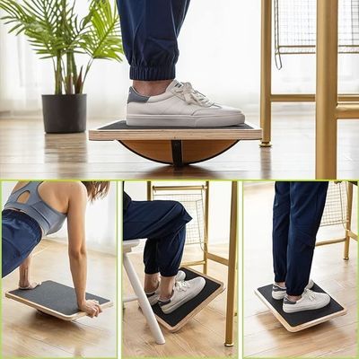 Op maat gemaakte anti-slip roller kern sterkte houten balansbord voor binnen- en buitenruimten