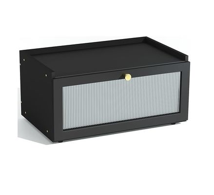 Geschenkpakket 2-laag groot modern bamboe zwart brooddoos Houten broodopslagbak met raam