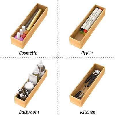 Organiseer bestek met aangepast logo Multi- Deep Drawer Dividers Houten opslagdoos