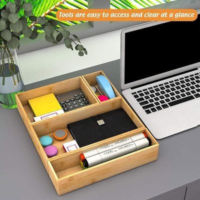Organiseer bestek met aangepast logo Multi- Deep Drawer Dividers Houten opslagdoos