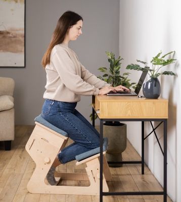 Woonkamer Houten kniestoel Verbrandd Printen Verstelbaar en Gepersonaliseerd Geschenk