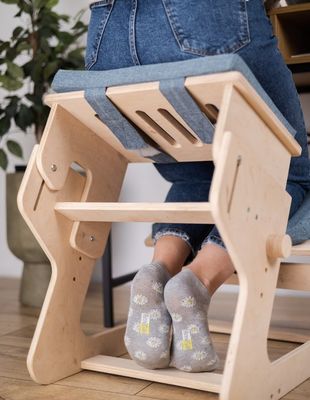 Woonkamer Houten kniestoel Verbrandd Printen Verstelbaar en Gepersonaliseerd Geschenk