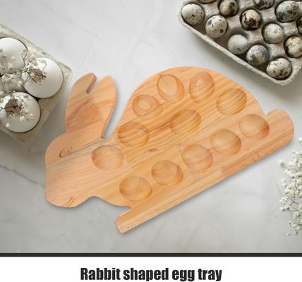 Op maat gemaakte 202407 Rabbit Tray Devilled Egg Recipes Seafood Serving Tray Home Kitchenware Houten eieren Platen