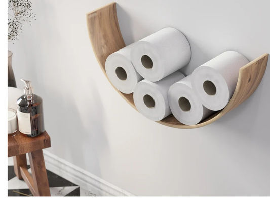 Toiletpapierhouder Houten plank WC Eiken rollen opslag Wandmontage Drijvende rollen Branden