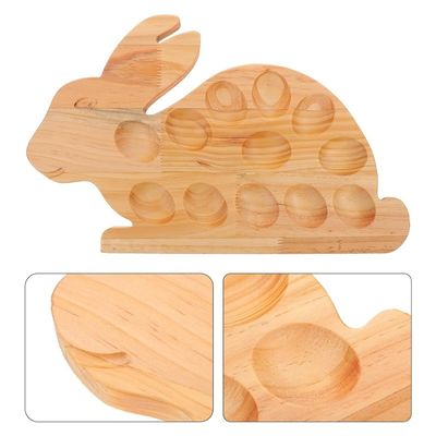 Op maat gemaakte 202407 Rabbit Tray Devilled Egg Recipes Seafood Serving Tray Home Kitchenware Houten eieren Platen