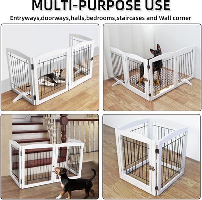 Huishoudelijk apparaat Houten puppy poort Trappen Vrijstaande opvouwbare poort voor binnen