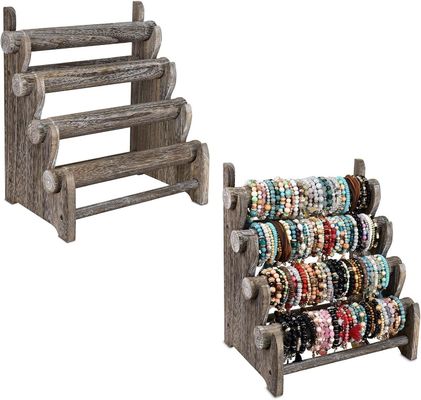 Houten 4 tier sieraden armband Display Stand Organisator Houder Home opslag 12 W x 9 D x 14 H