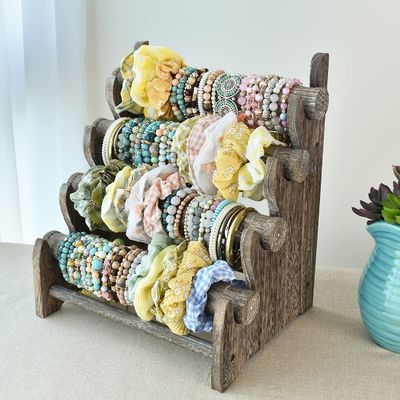 Houten 4 tier sieraden armband Display Stand Organisator Houder Home opslag 12 W x 9 D x 14 H